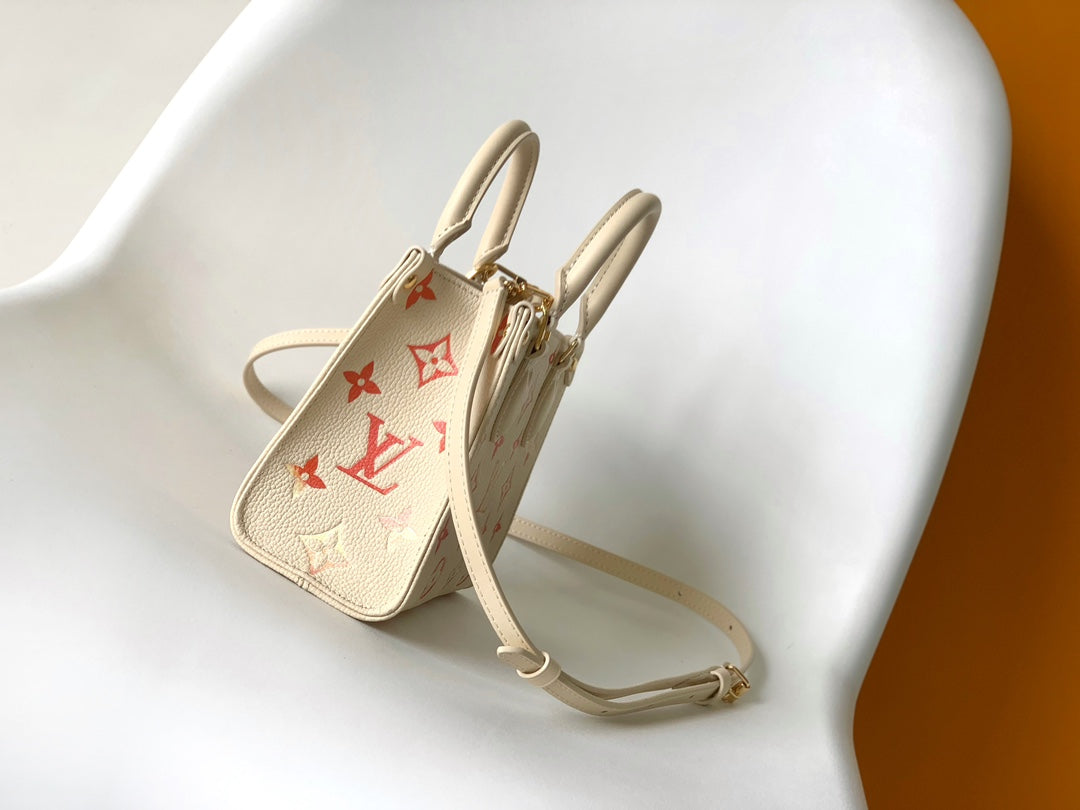 Louis Vuitton Monogram Gradient Petit Sac Plat Mini Tote Bag - Pink/Cream Leather