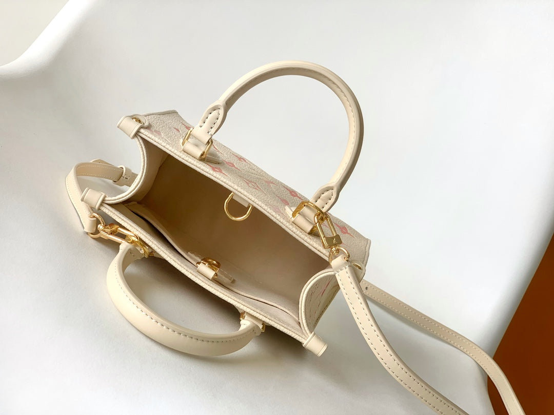 Louis Vuitton Monogram Gradient Petit Sac Plat Mini Tote Bag - Pink/Cream Leather