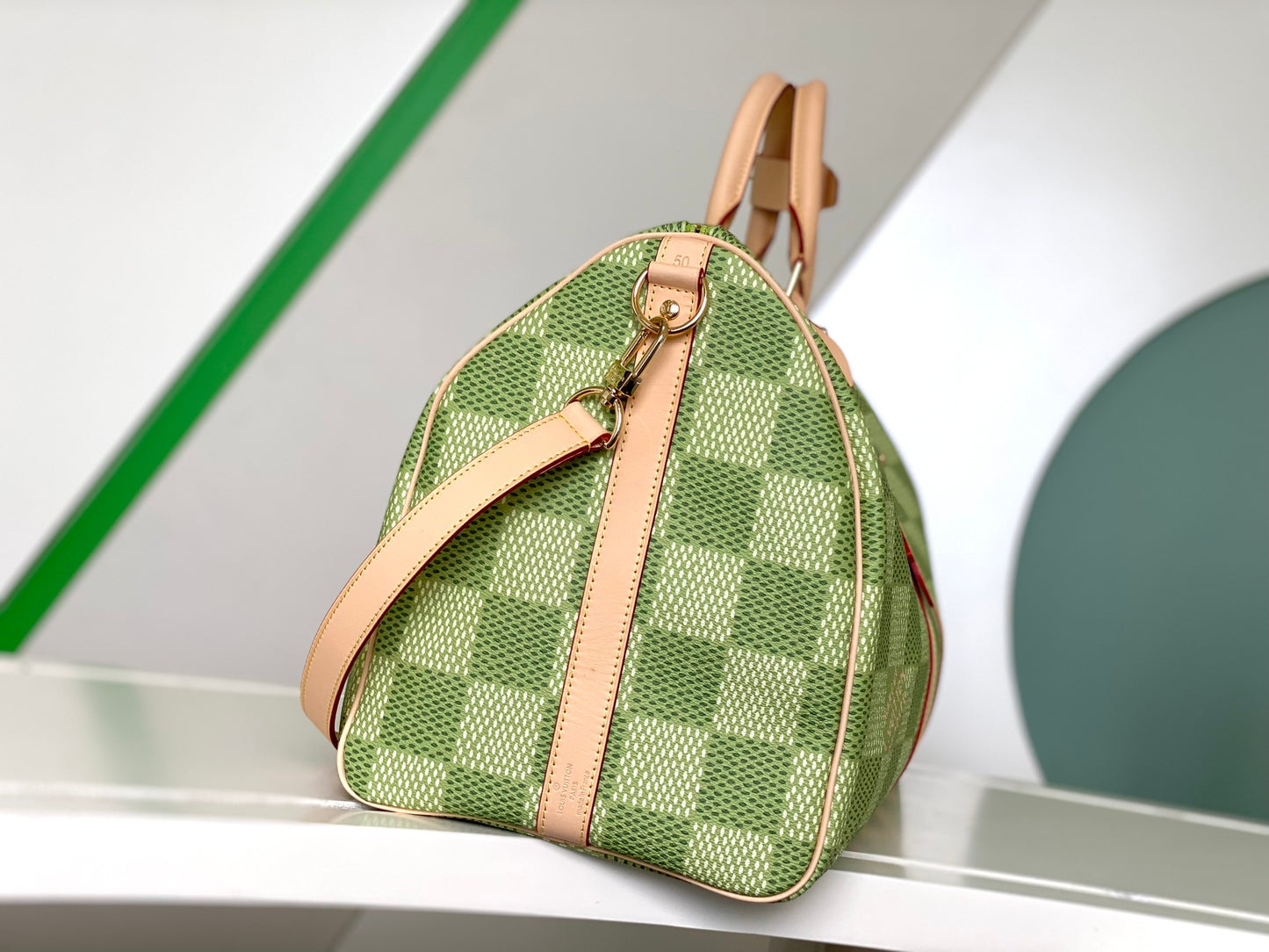 Louis Vuitton Keepall Bandoulière 50 Damier Pop Green