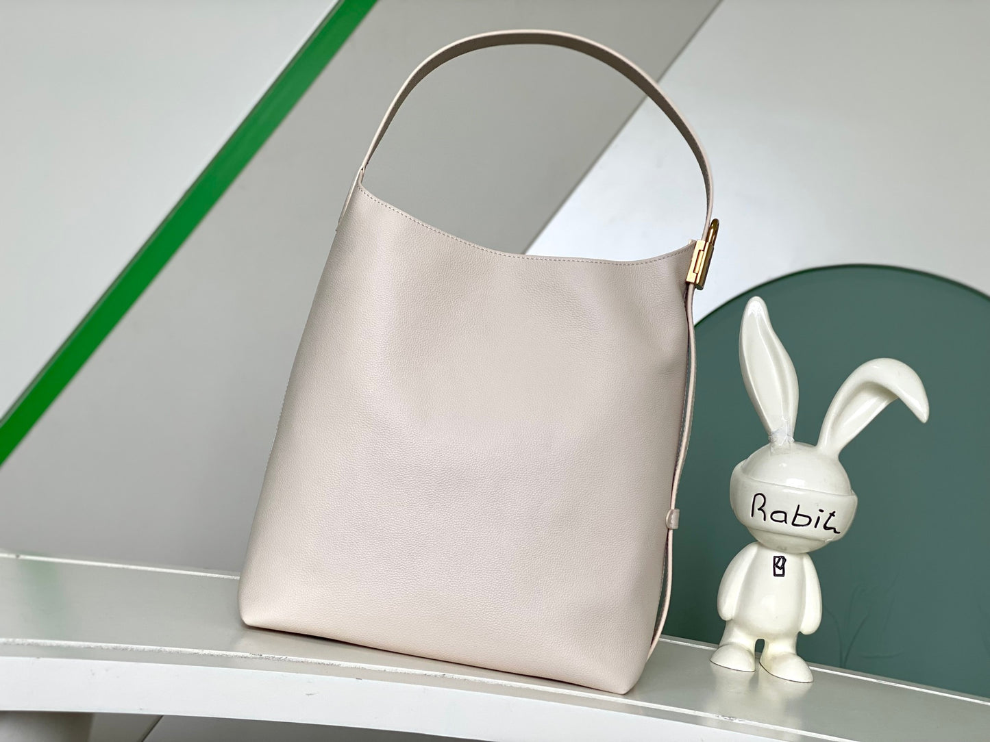 Jil Sander Medium Leather Hobo Shoulder Bag - Beige