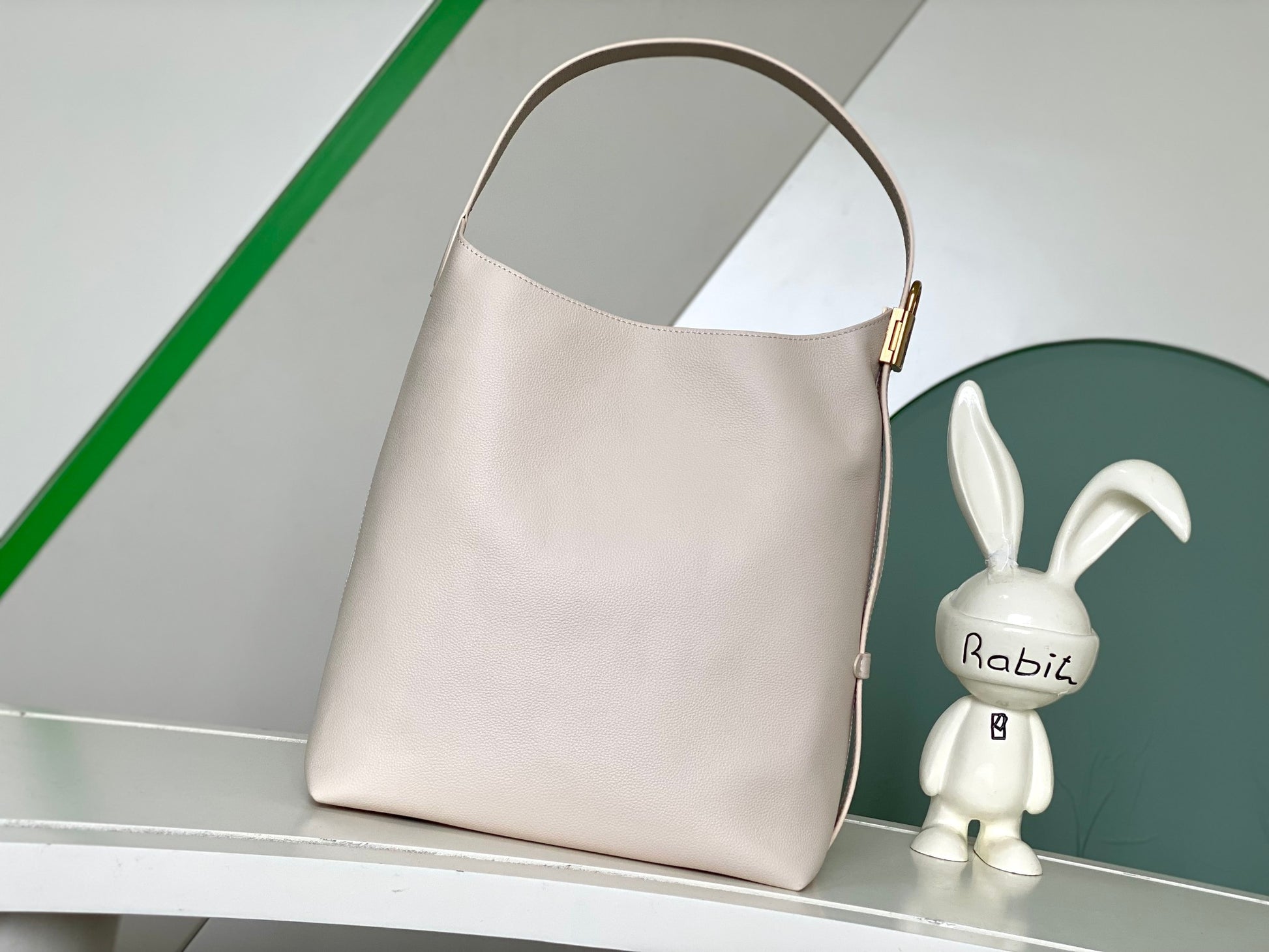 Jil Sander Medium Leather Hobo Shoulder Bag - Beige