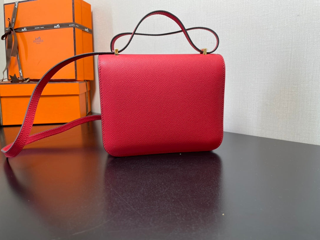 Hermès Constance Mini Handbag - Pink Epsom Leather - Gold-Tone Hardware