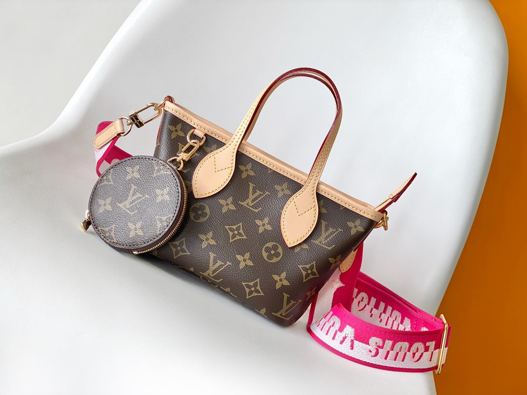 Louis Vuitton Brown Monogram Canvas Mini Tote Bag with Detachable Round Coin Pouch