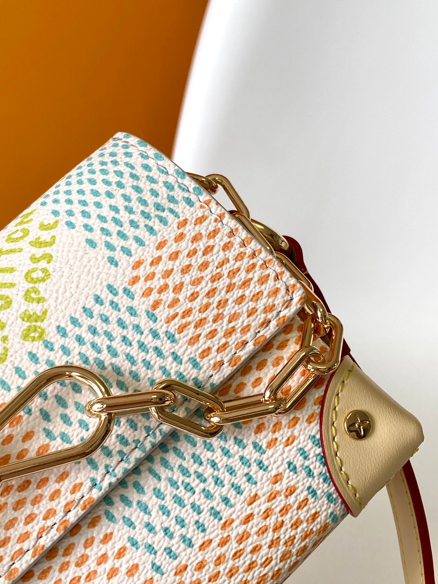 Louis Vuitton Mini Soft Trunk Damier Pop Blue/Orange Crossbody Bag