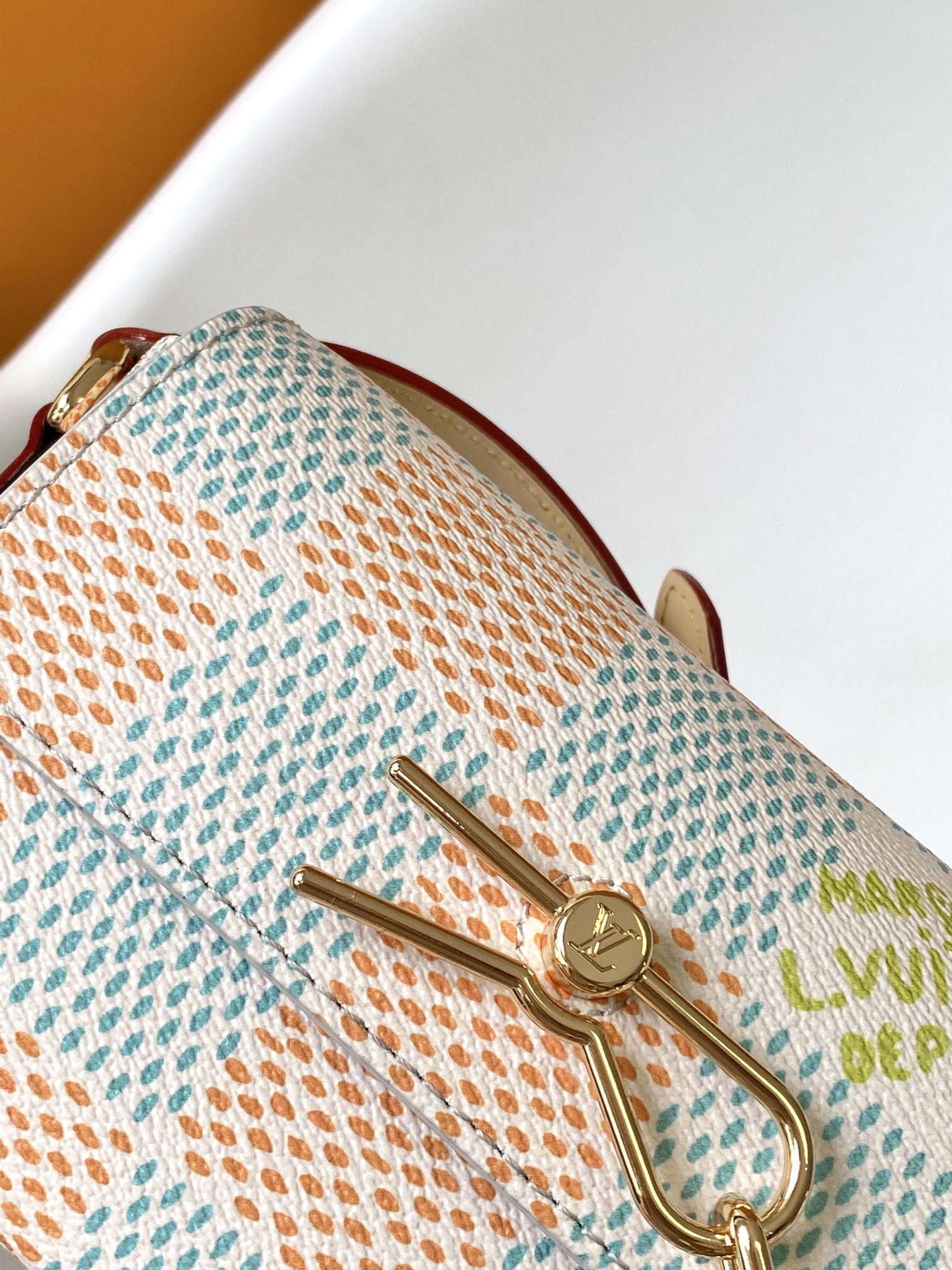 Louis Vuitton Mini Soft Trunk Damier Pop Blue/Orange Crossbody Bag
