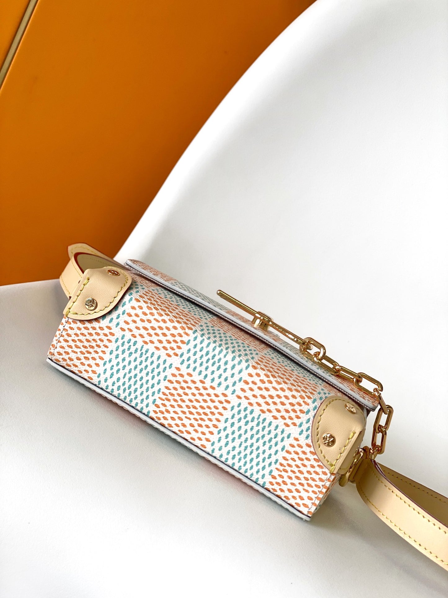 Louis Vuitton Mini Soft Trunk Damier Pop Blue/Orange Crossbody Bag