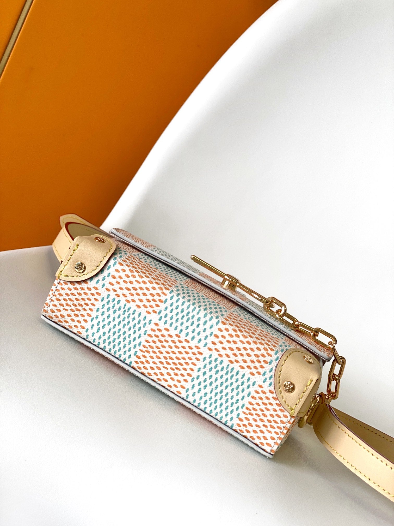 Louis Vuitton Mini Soft Trunk Damier Pop Blue/Orange Crossbody Bag