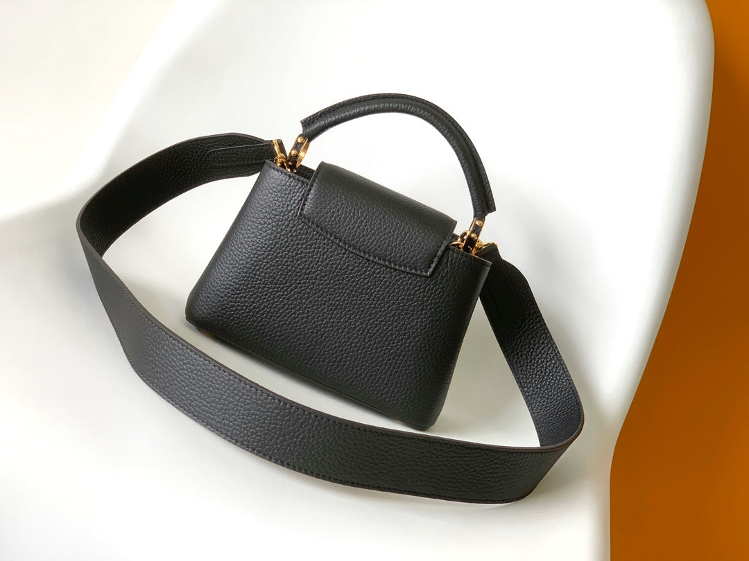 Louis Vuitton Capucines BB Taurillon Leather Handbag - Black