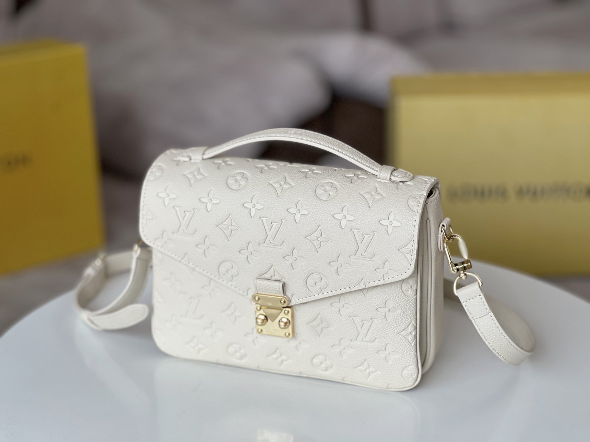 Louis Vuitton Monogram Empreinte Pochette Métis - Cream White Leather Crossbody Bag