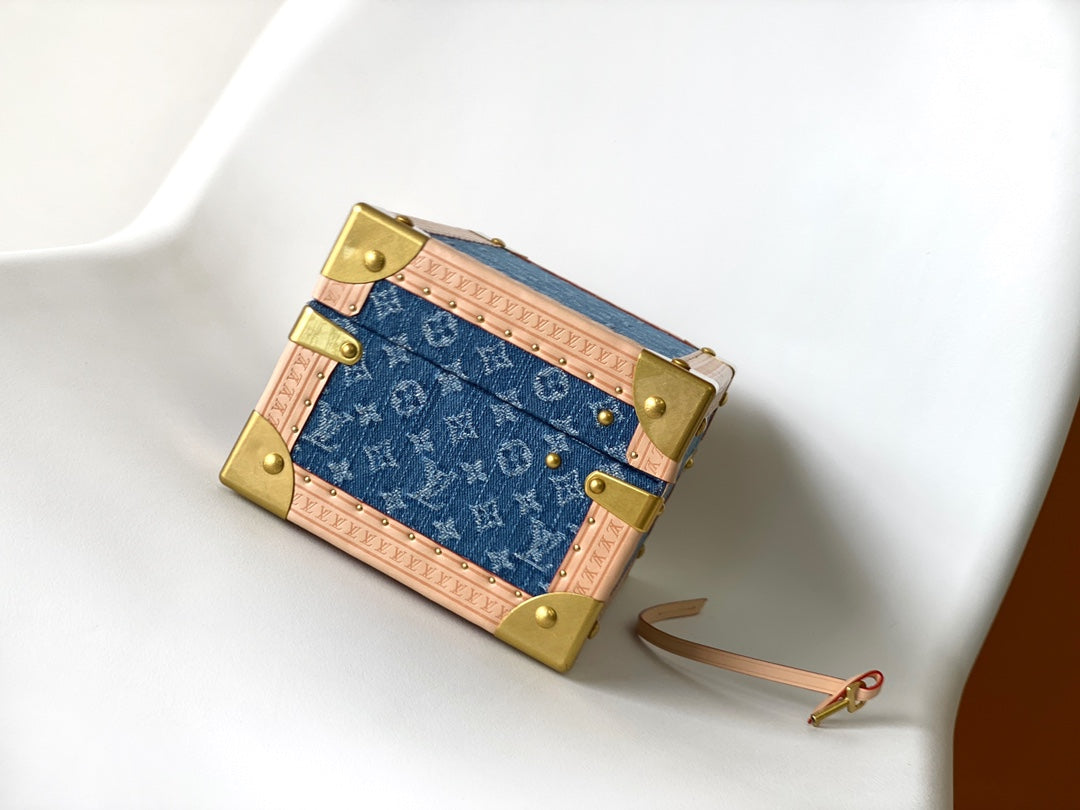 Louis Vuitton Coffret Trésor 20 Blue Monogram Denim Trunk Box