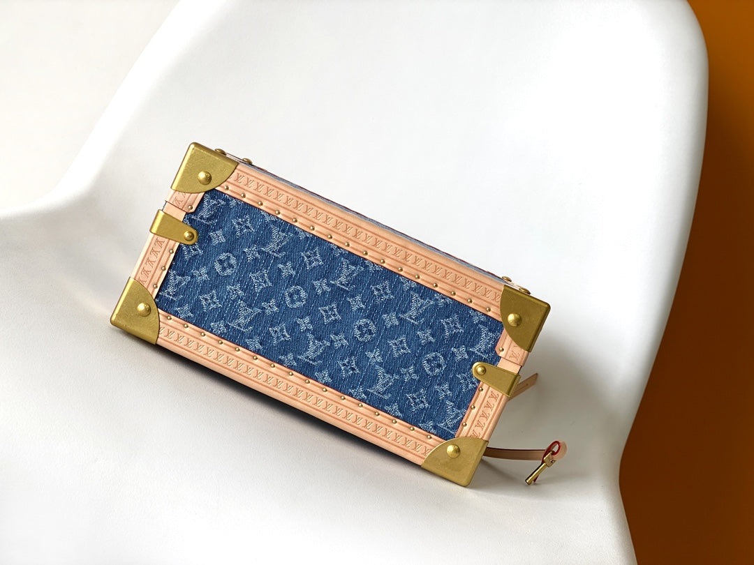 Louis Vuitton Coffret Trésor 20 Blue Monogram Denim Trunk Box