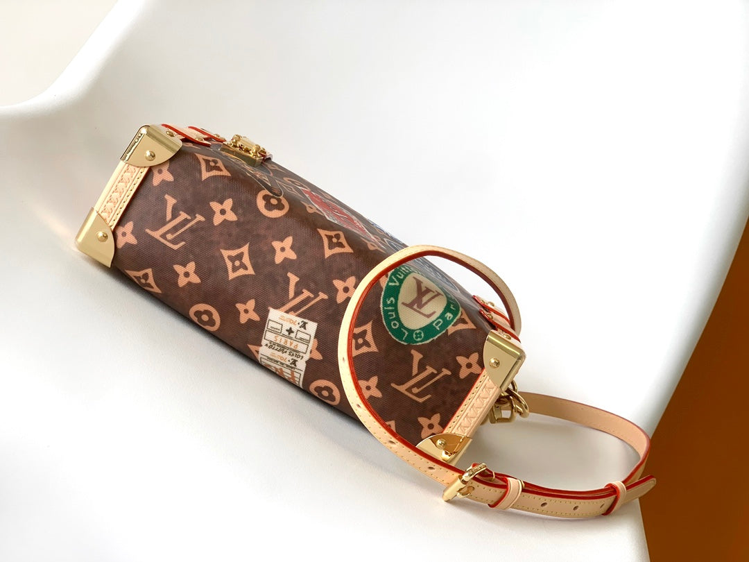 Louis Vuitton Side Trunk PM Monogram Canvas Travel Patches Bag