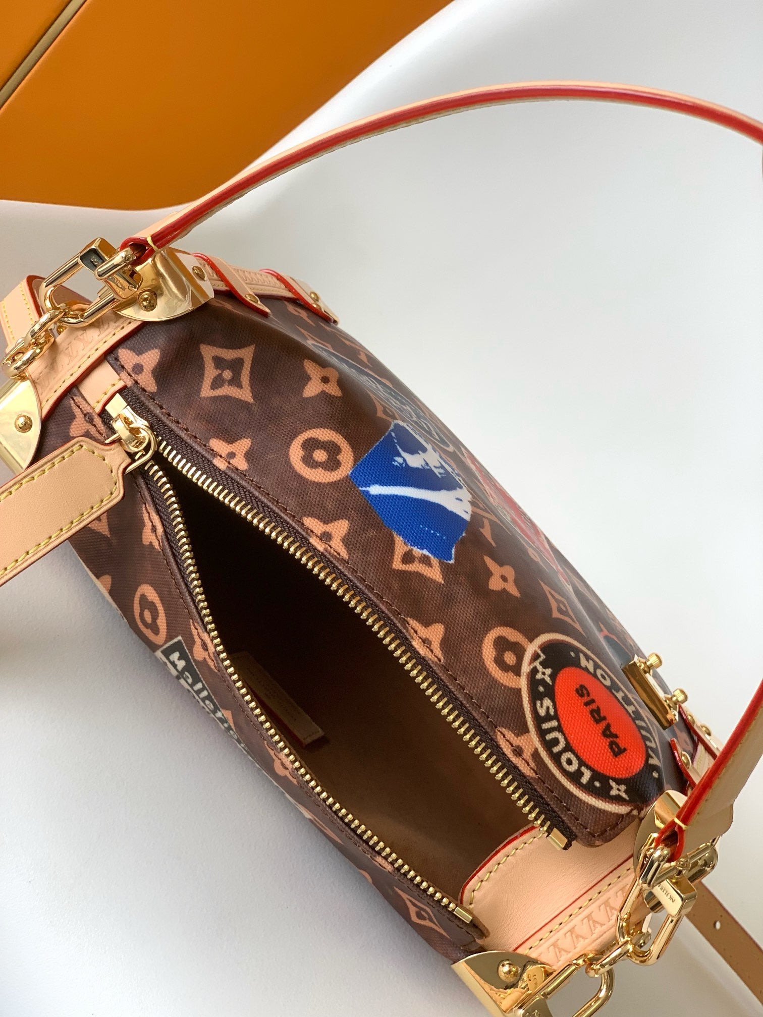 Louis Vuitton Side Trunk PM Monogram Canvas Travel Patches Bag