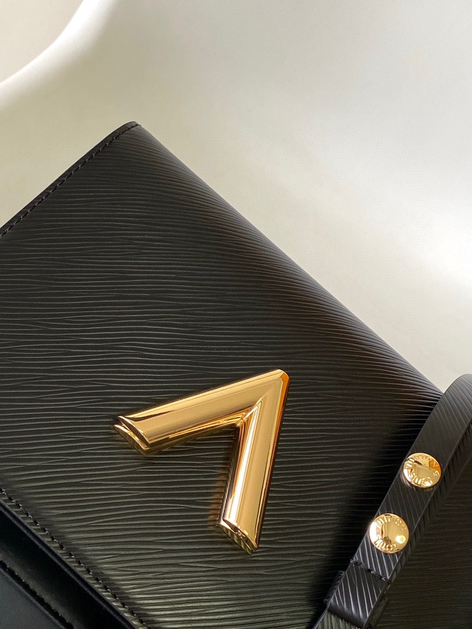 Louis Vuitton Twist MM Black Epi Leather Handbag with Gold Hardware