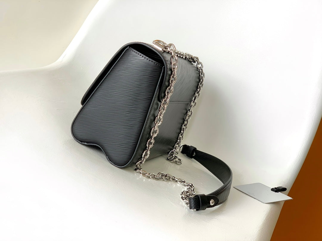 Louis Vuitton Twist MM Epi Leather Handbag - Noir with Silver Hardware