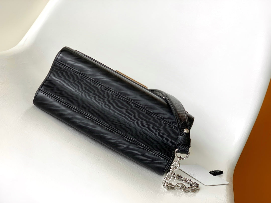 Louis Vuitton Twist MM Epi Leather Handbag - Noir with Silver Hardware