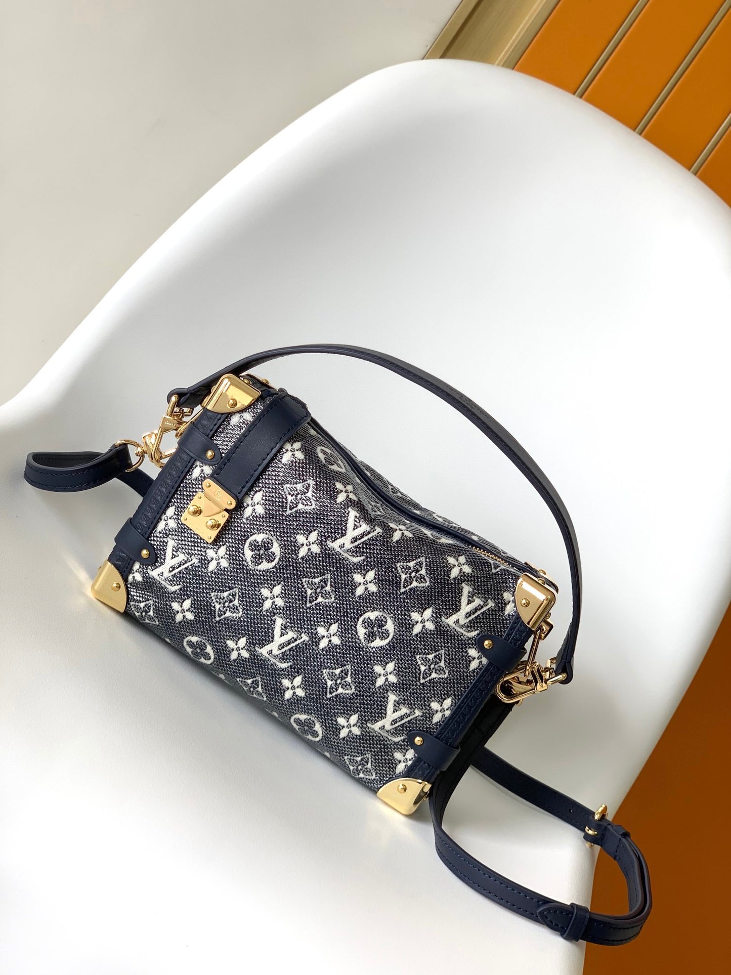 Louis Vuitton Side Trunk Monogram Denim Handbag