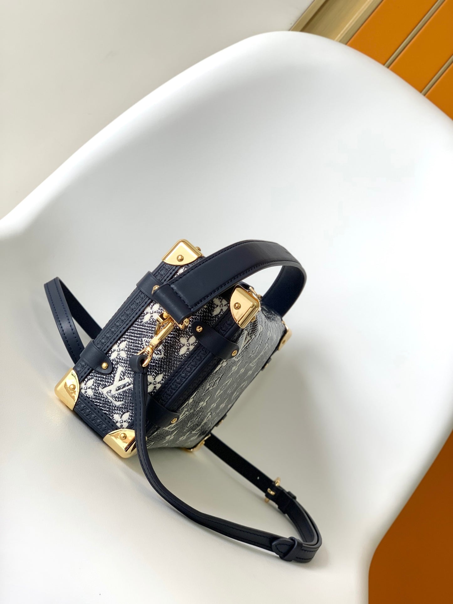 Louis Vuitton Side Trunk Monogram Denim Handbag