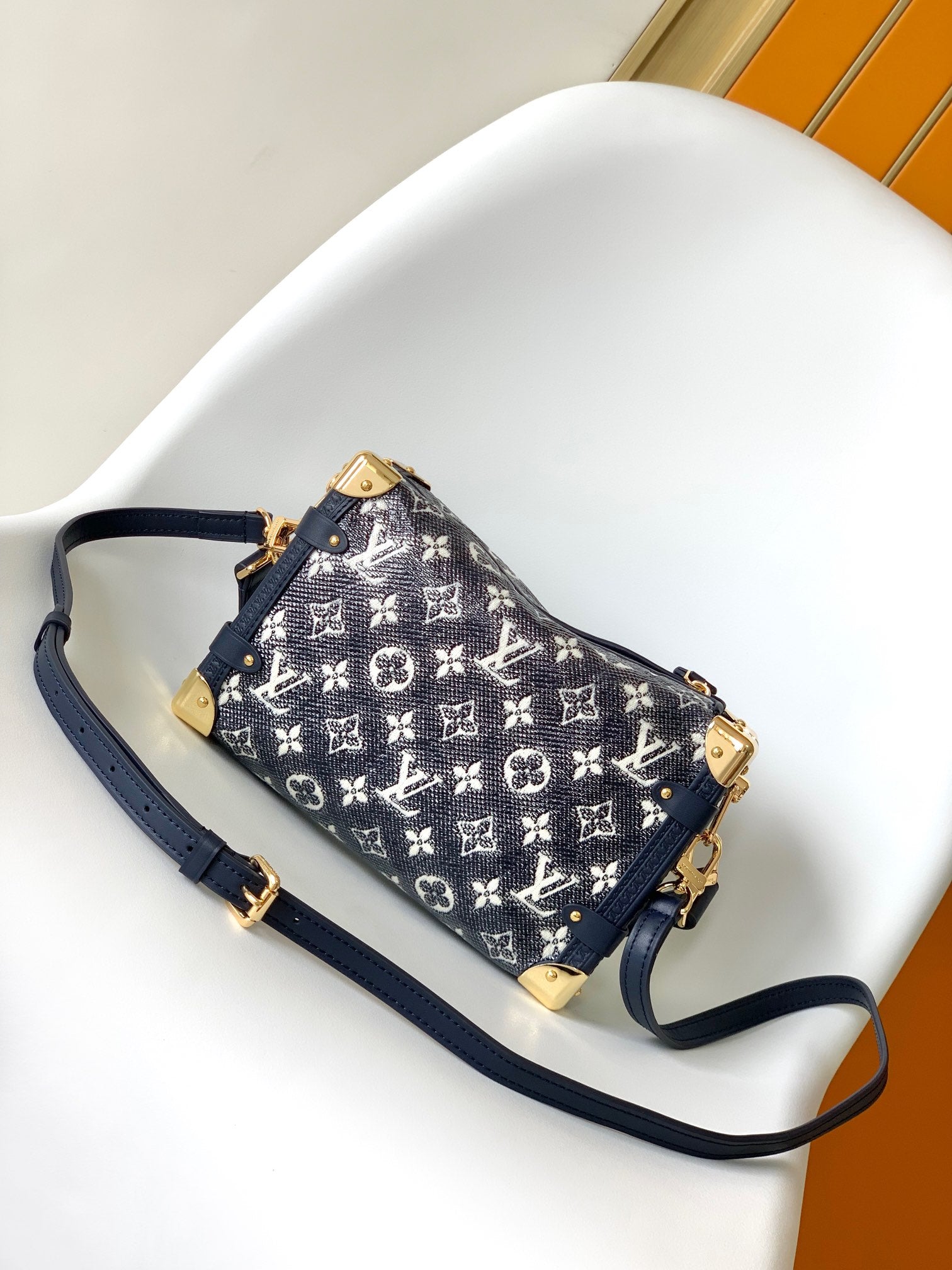 Louis Vuitton Side Trunk Monogram Denim Handbag