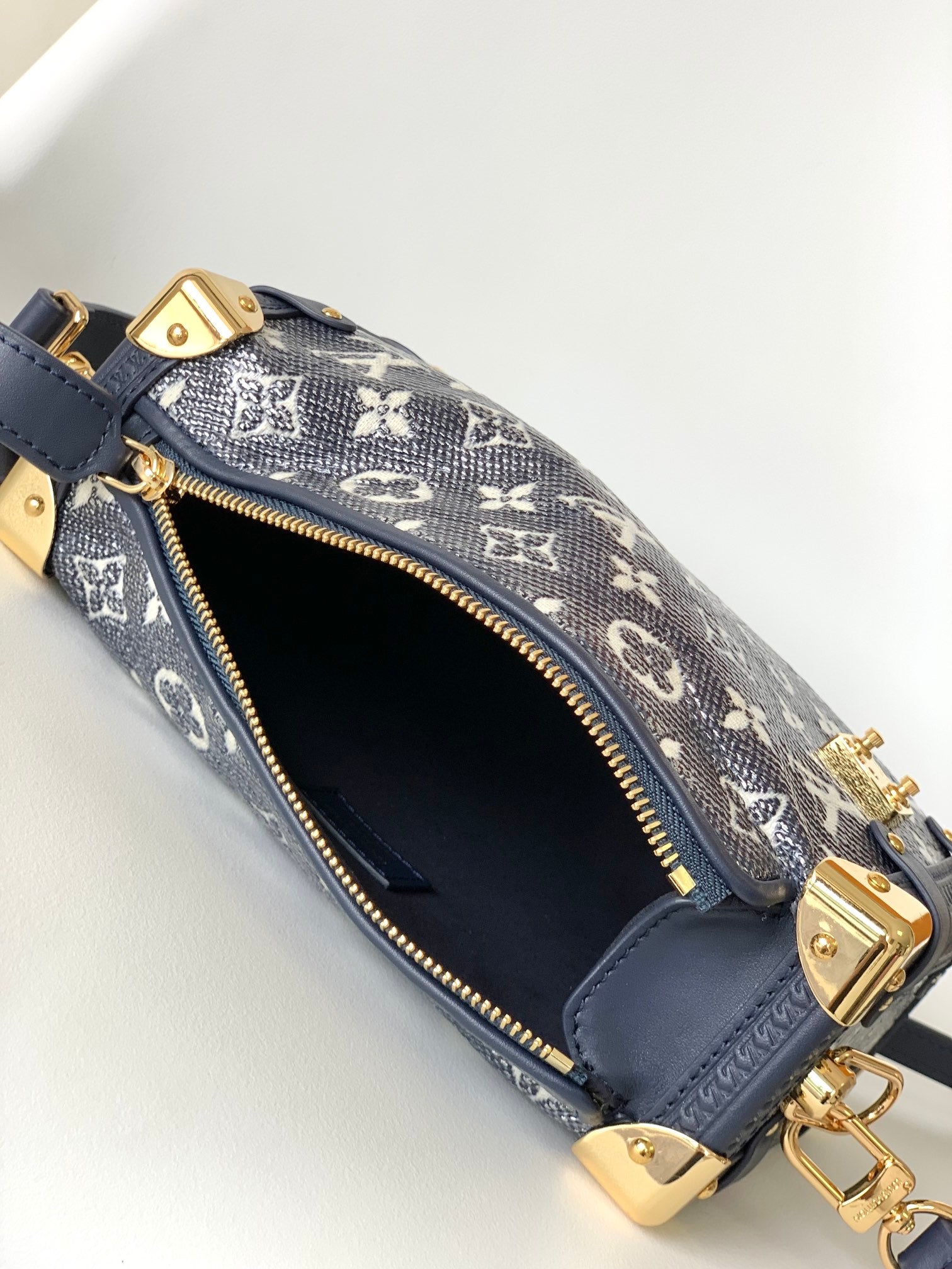 Louis Vuitton Side Trunk Monogram Denim Handbag