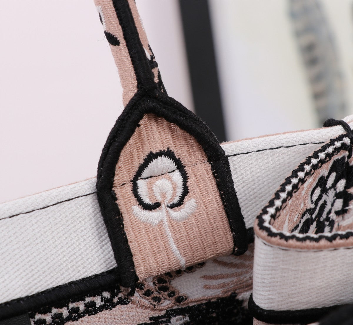 Christian Dior Book Tote with Butterfly Floral Embroidery
