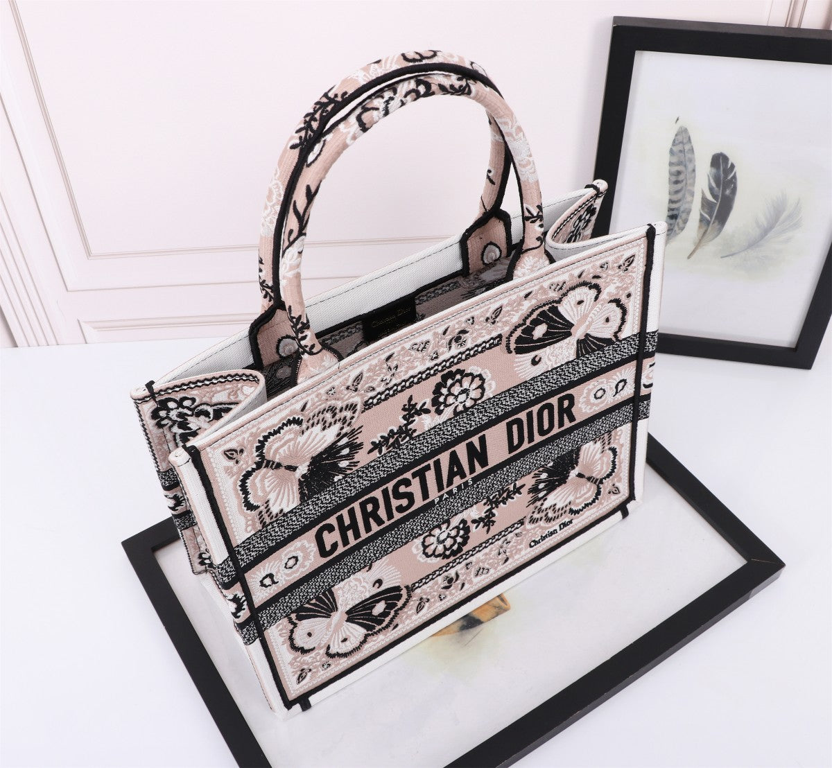 Christian Dior Medium Book Tote - Butterfly Around the World Embroidery