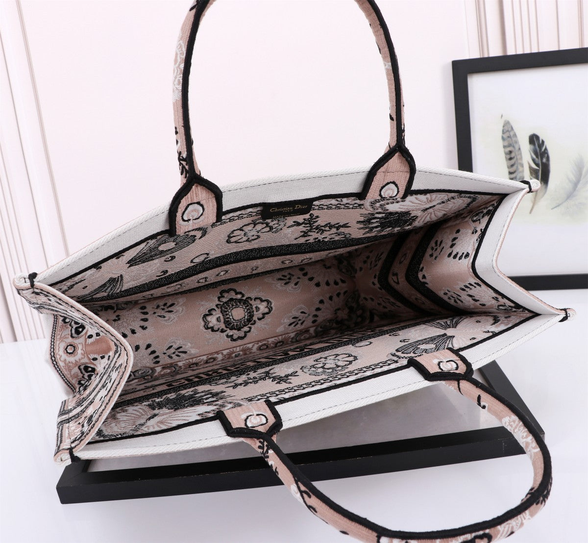 Christian Dior Medium Book Tote - Butterfly Around the World Embroidery