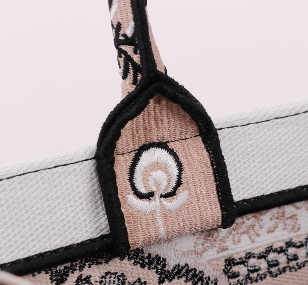 Christian Dior Large Book Tote Bag - Beige and Black Butterfly Embroidered Canvas
