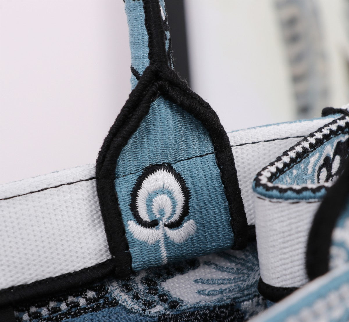 Christian Dior Blue Embroidered Butterfly Book Tote Bag
