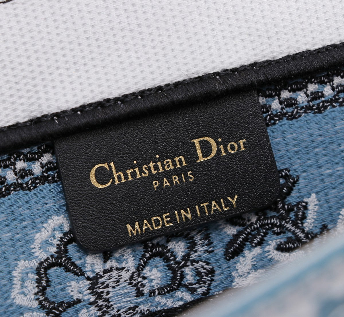 Christian Dior Medium Book Tote - Blue Butterfly Toile de Jouy Embroidered Canvas Bag