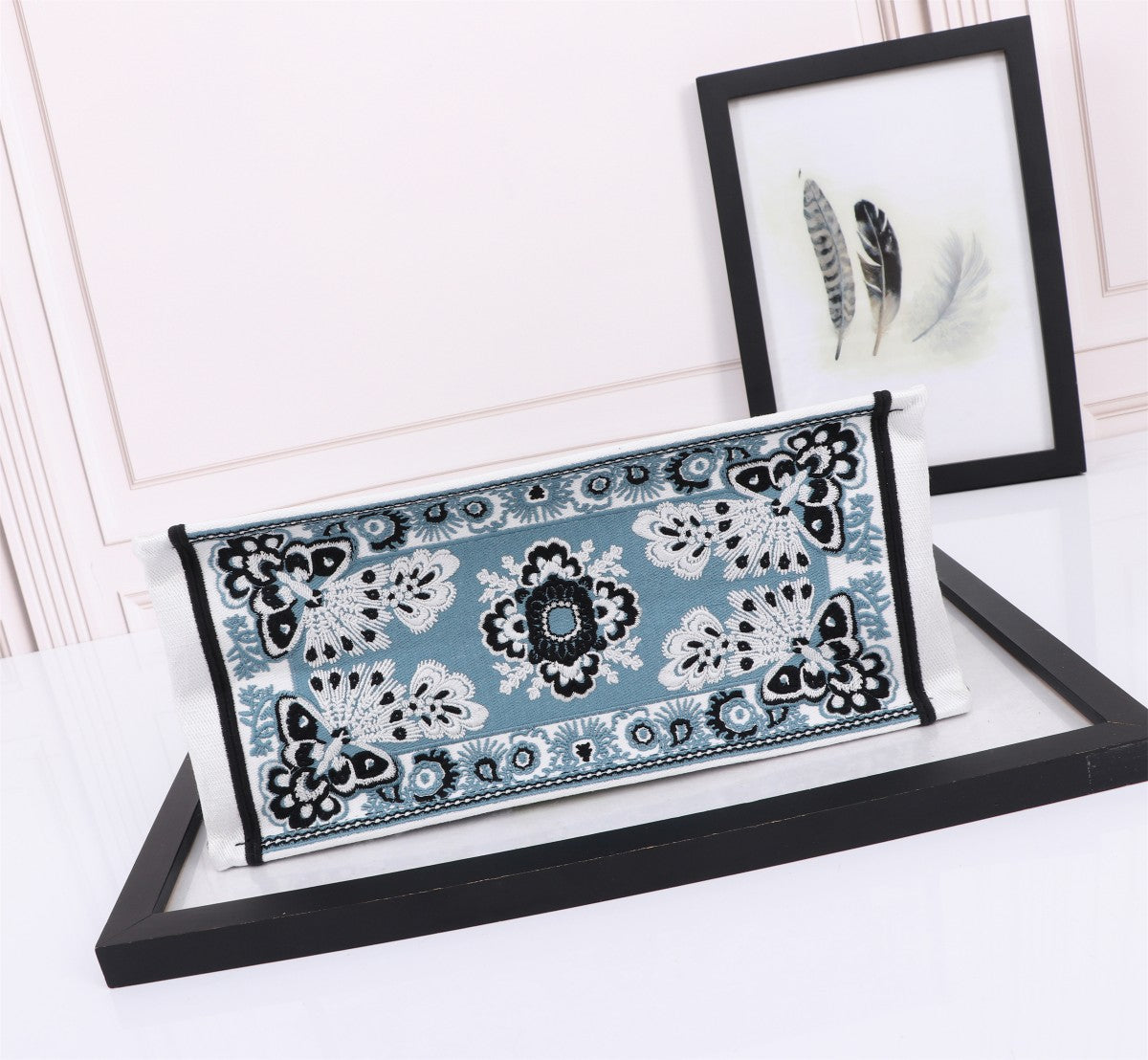 Christian Dior Medium Book Tote - Blue Butterfly Printed Canvas