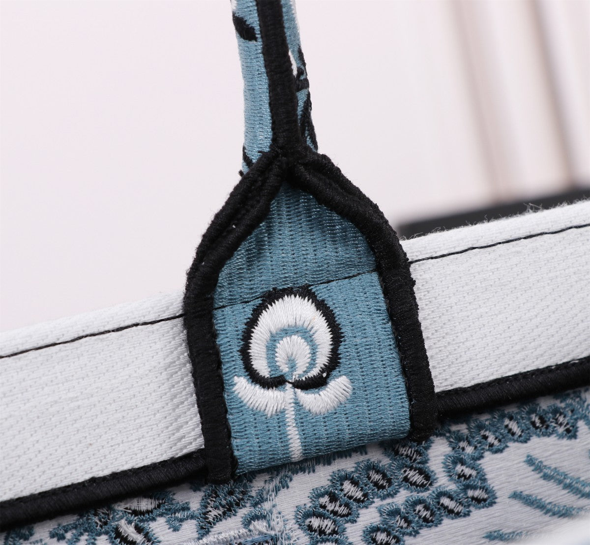 Christian Dior Blue Butterfly Embroidered Book Tote Bag