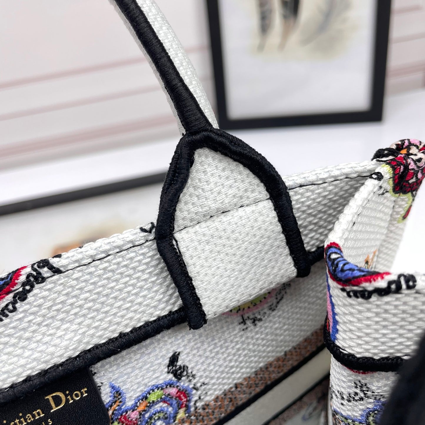 Dior Whimsical Animal Doodle Printed Canvas Tote Bag for Women