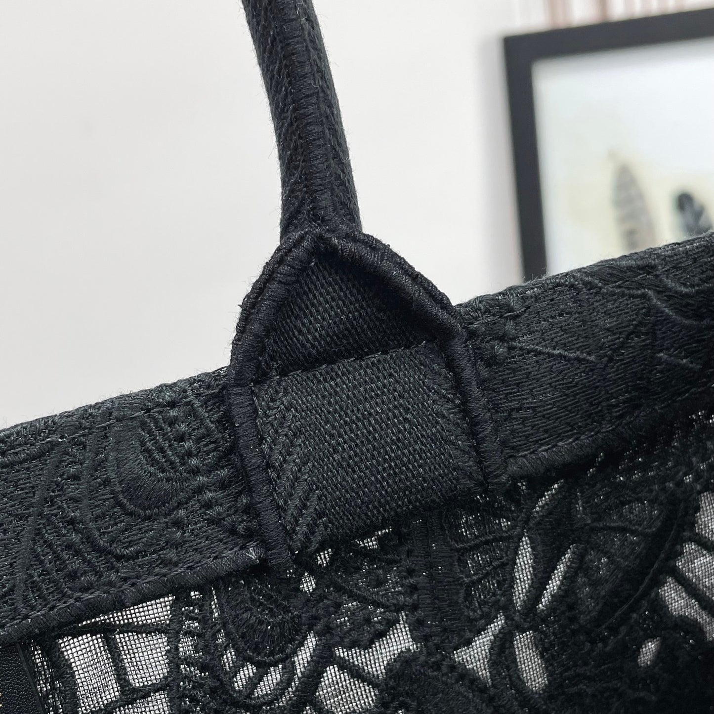 Christian Dior Black Butterfly Embroidered Book Tote Bag
