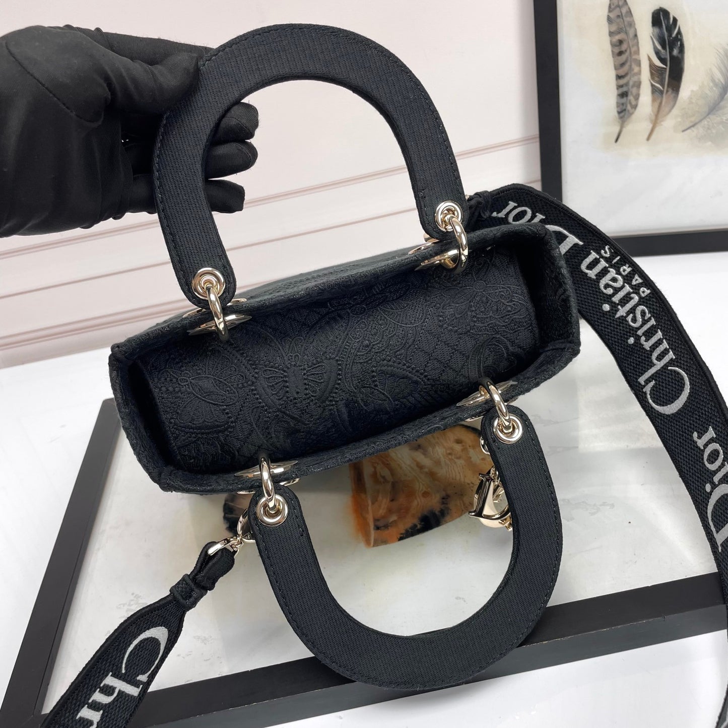 Christian Dior Medium Lady D-Lite Bag - Black Cannage Embroidery