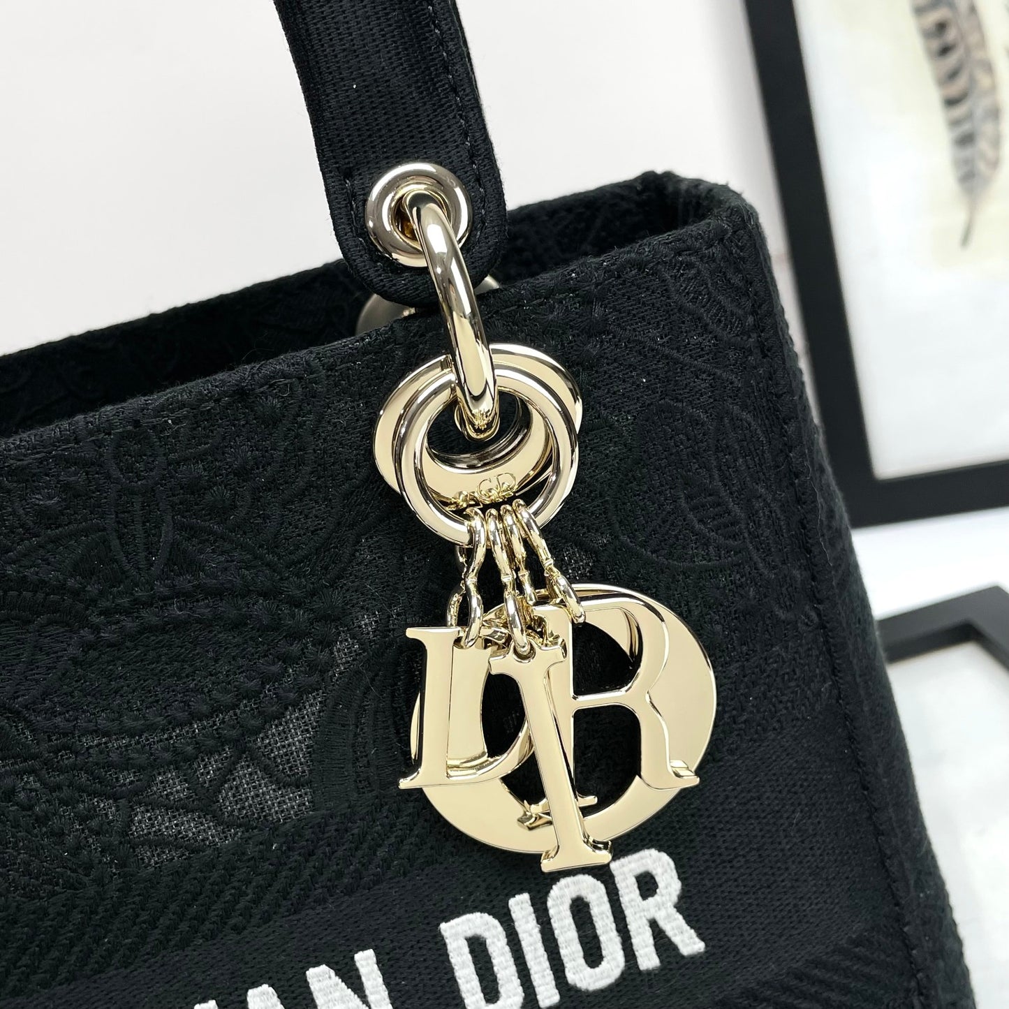 Christian Dior Medium Lady D-Lite Bag - Black Cannage Embroidery