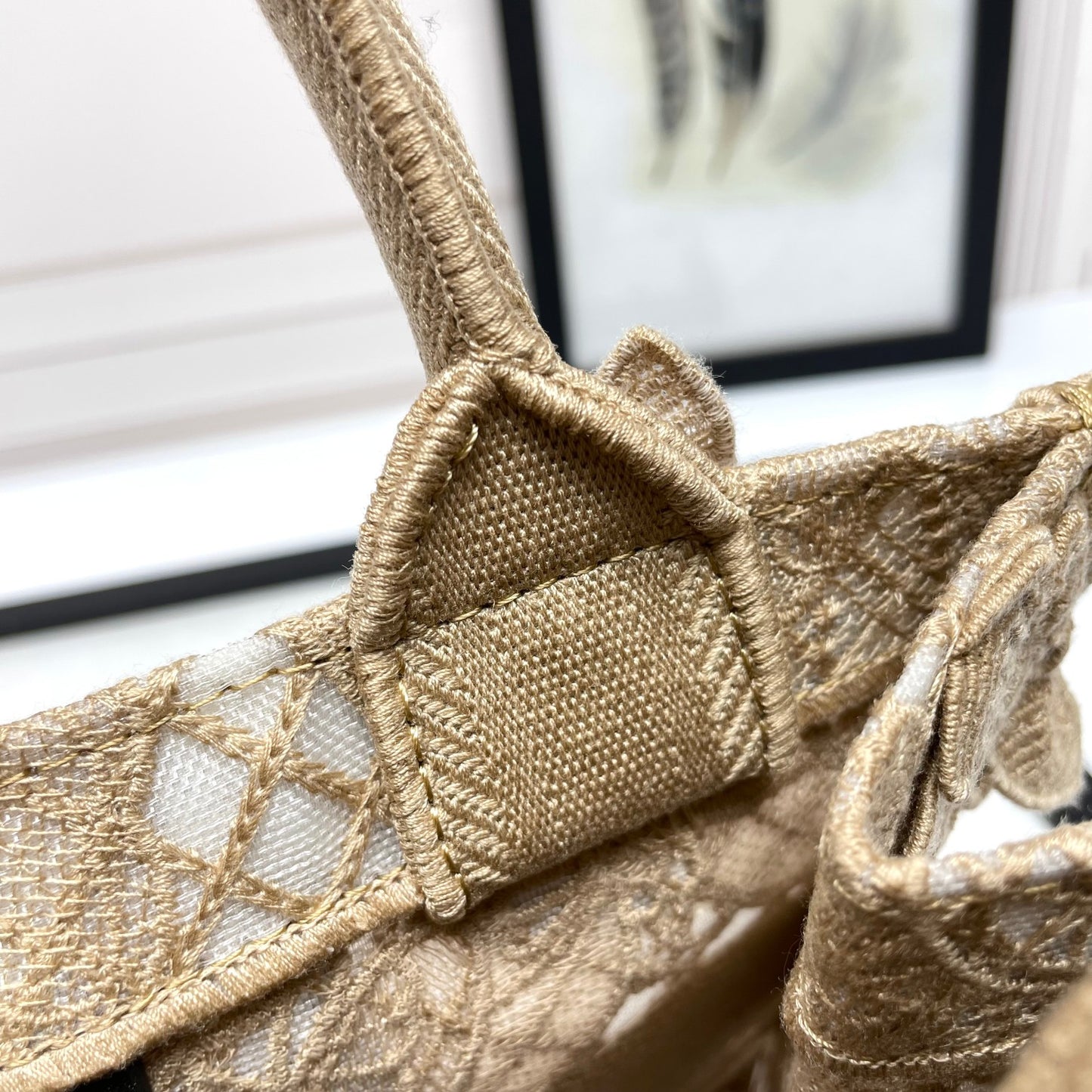 Christian Dior Medium Book Tote - Beige Butterfly Embroidered Canvas Bag