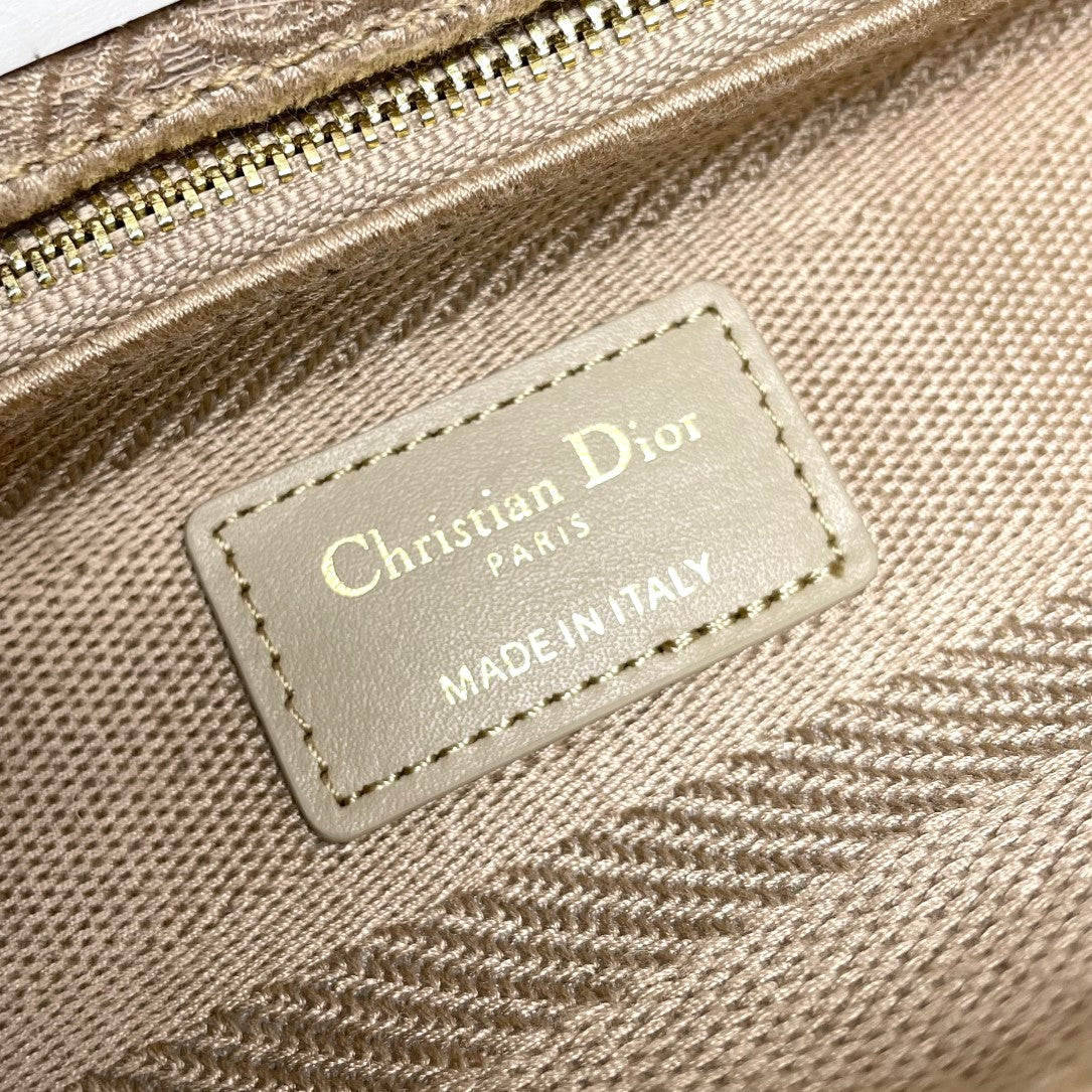Christian Dior Lady D-Lite Handbag in Beige Butterfly Embroidery