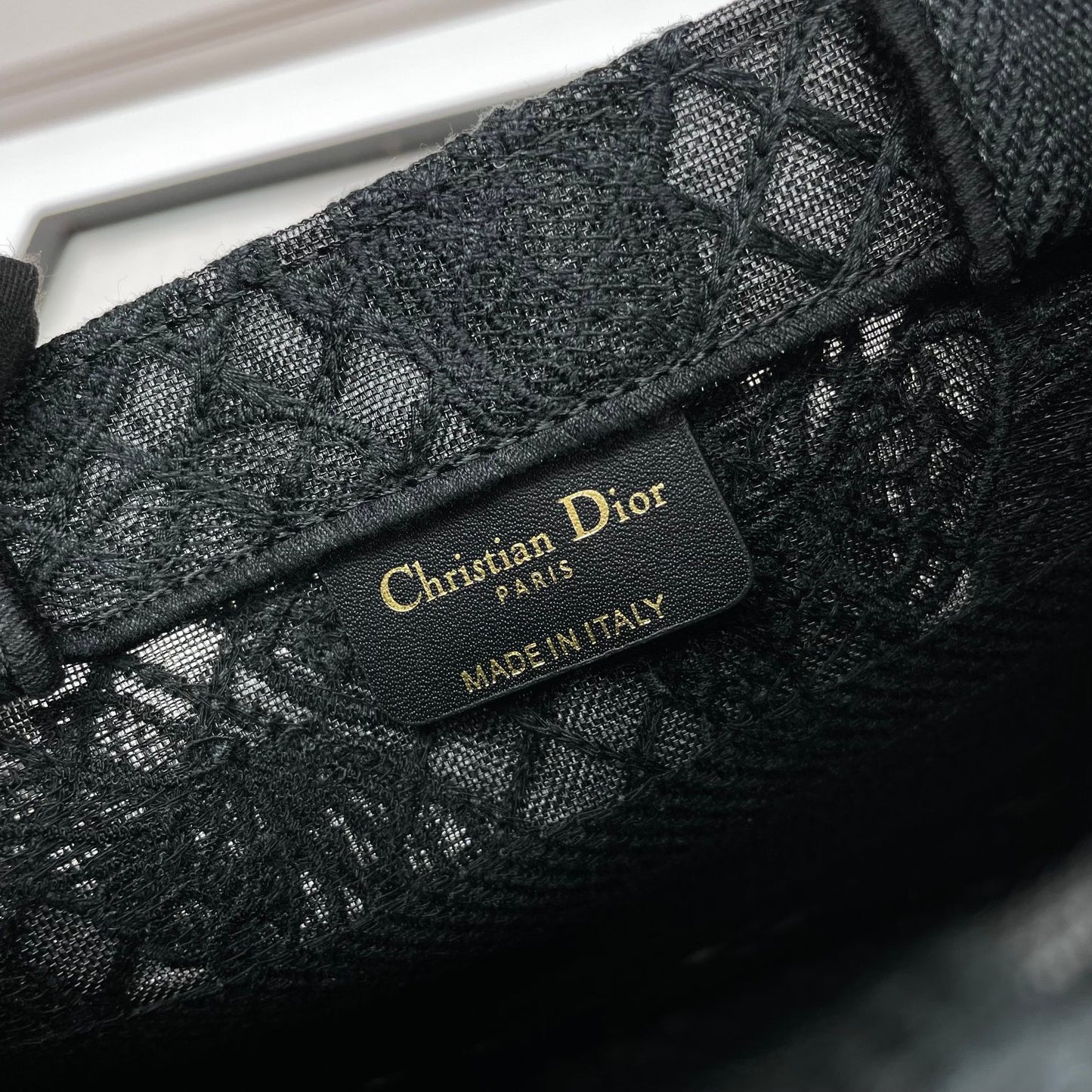 Christian Dior Small Book Tote Bag in Black Embroidered Canvas with Butterflies