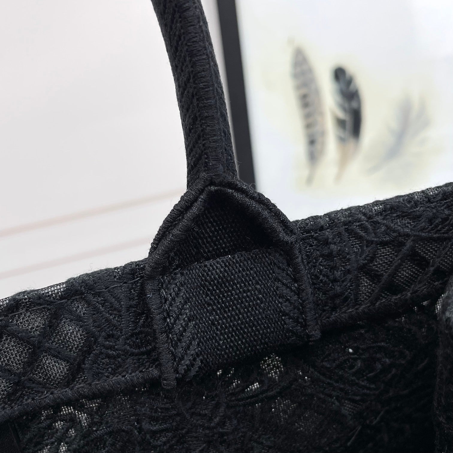 Christian Dior Black Butterfly Embroidered Book Tote Bag