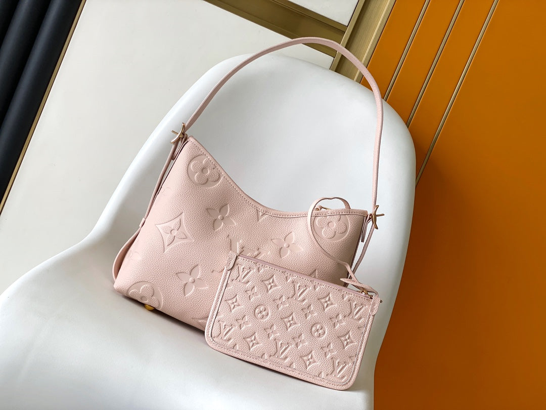 Elegant Light Pink Faux Leather Shoulder Bag for Women - Stylish Everyday Handbag