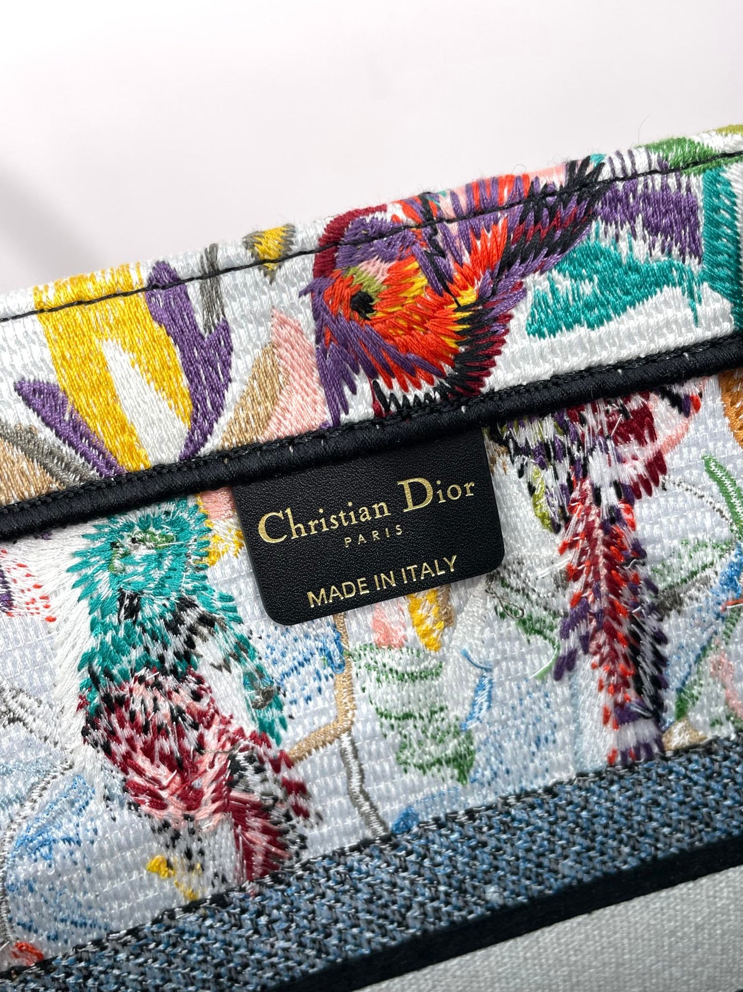 Christian Dior Large Book Tote - Butterfly & Floral Embroidery Canvas Handbag