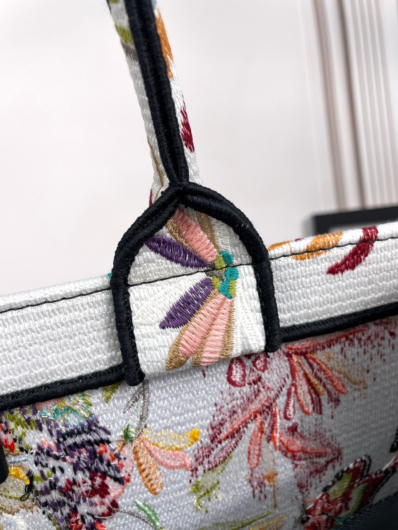 Christian Dior Book Tote Multicolor Butterfly Floral Embroidery Canvas Bag