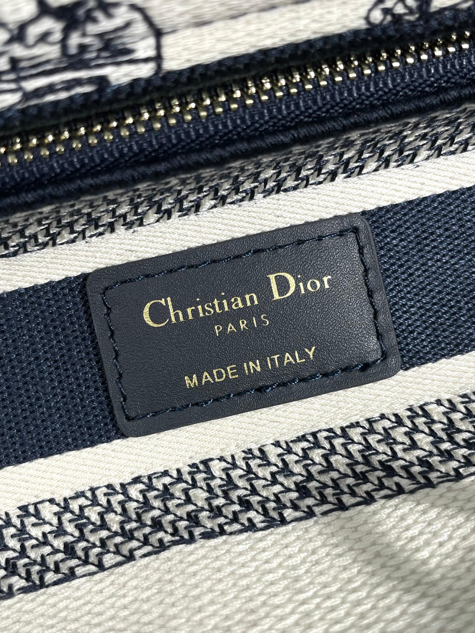 Christian Dior Medium Lady D-Lite Bag - Blue Toile de Jouy Embroidered Canvas Handbag