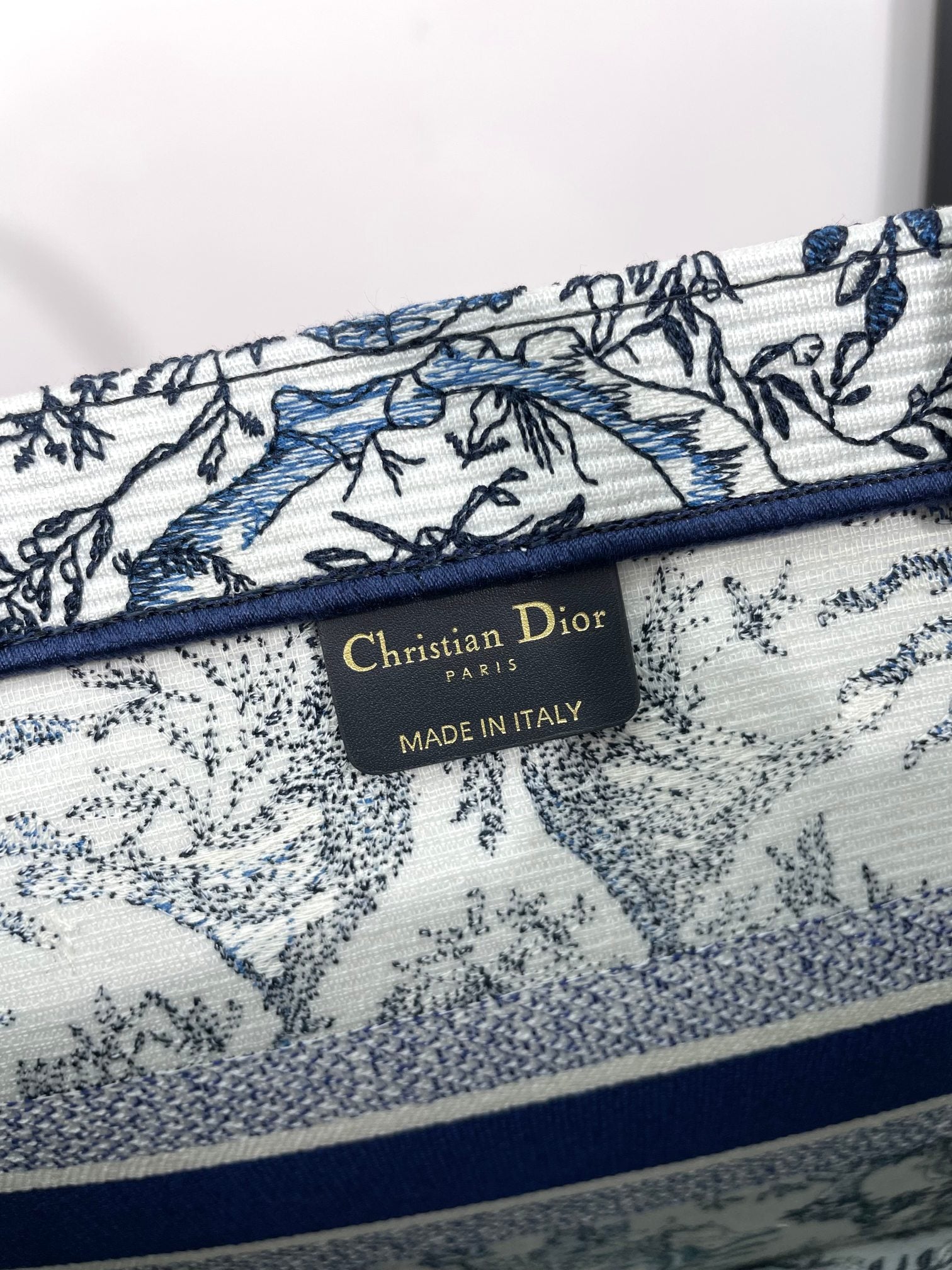 Dior Blue Celestial Sun Embroidered Canvas Top Handle Tote Bag