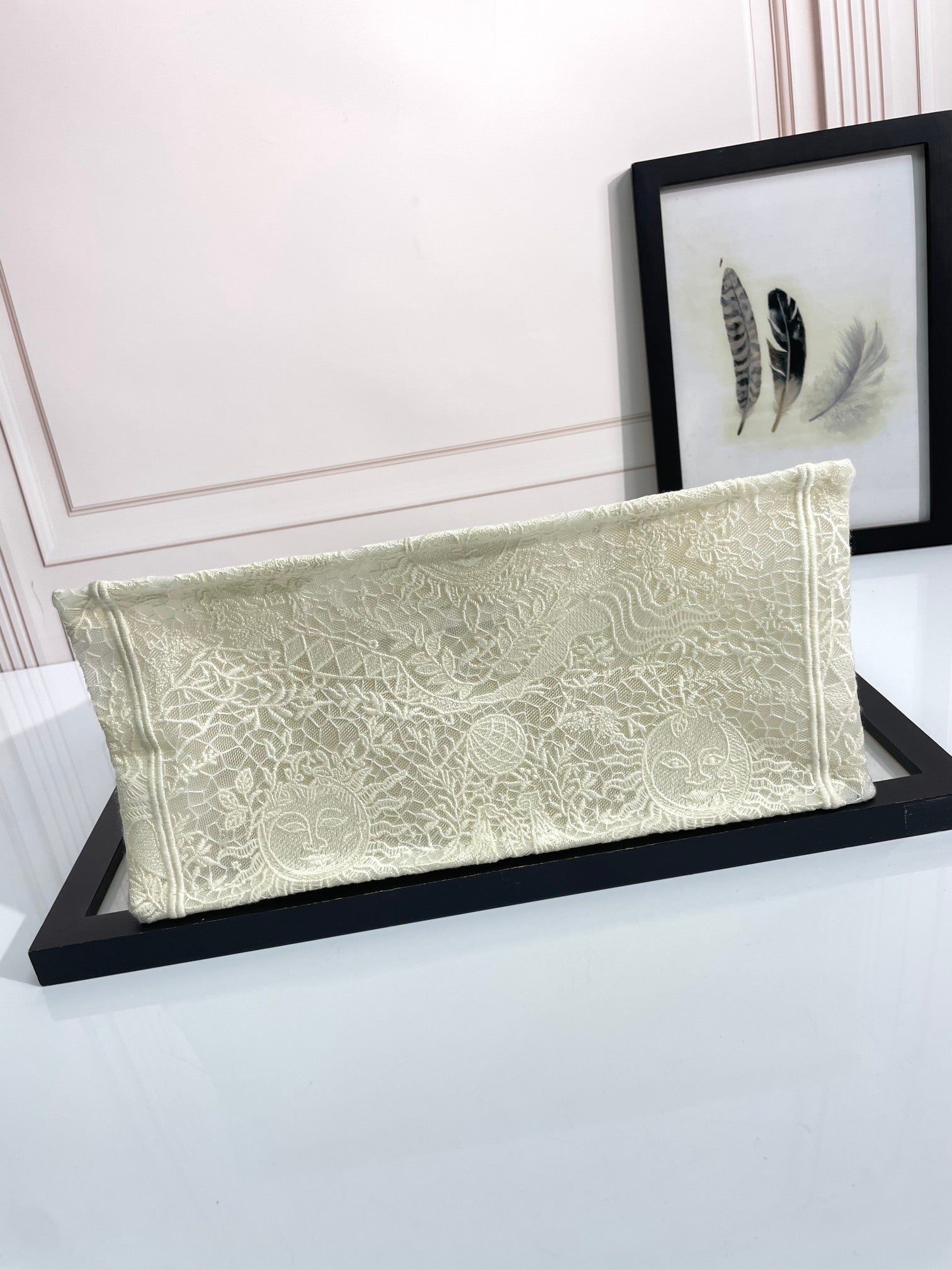 Christian Dior Embroidered Book Tote Bag - White Canvas