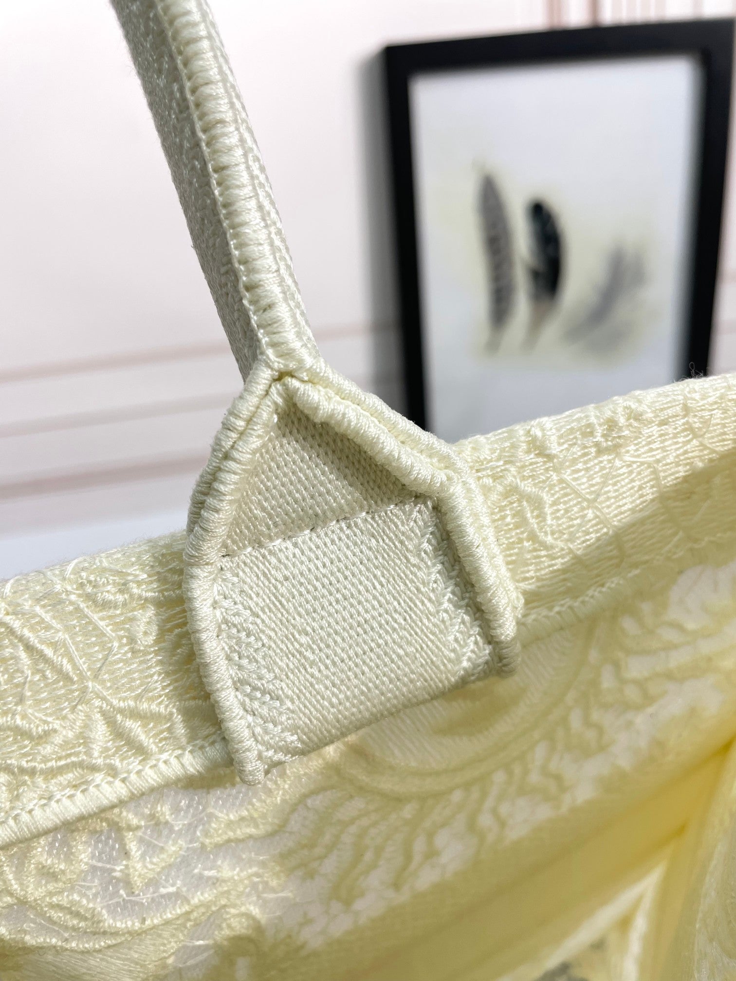 Christian Dior Book Tote Bag - Off-White Embroidered Canvas