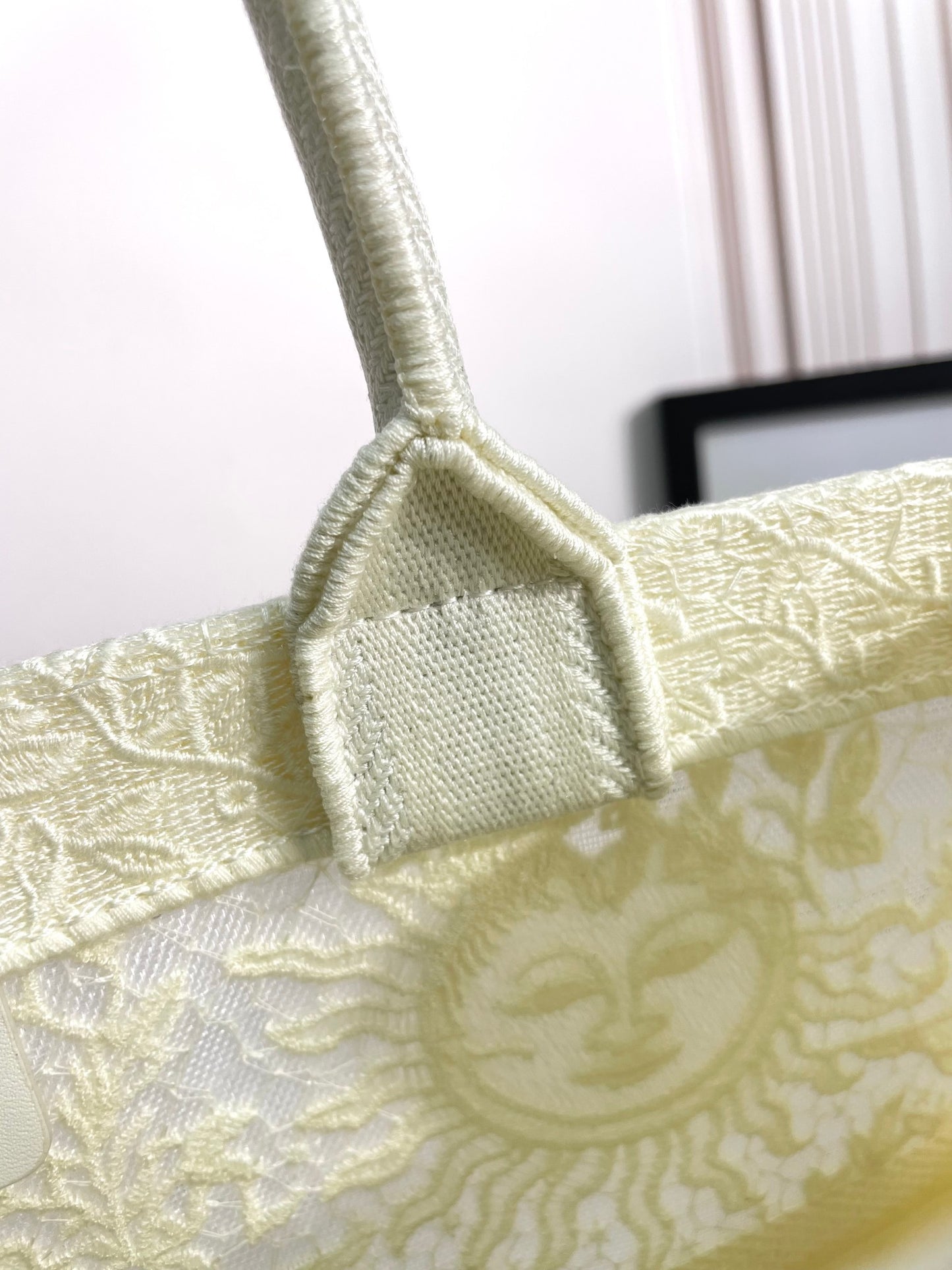Christian Dior Large Book Tote Bag - Beige Embroidered Canvas
