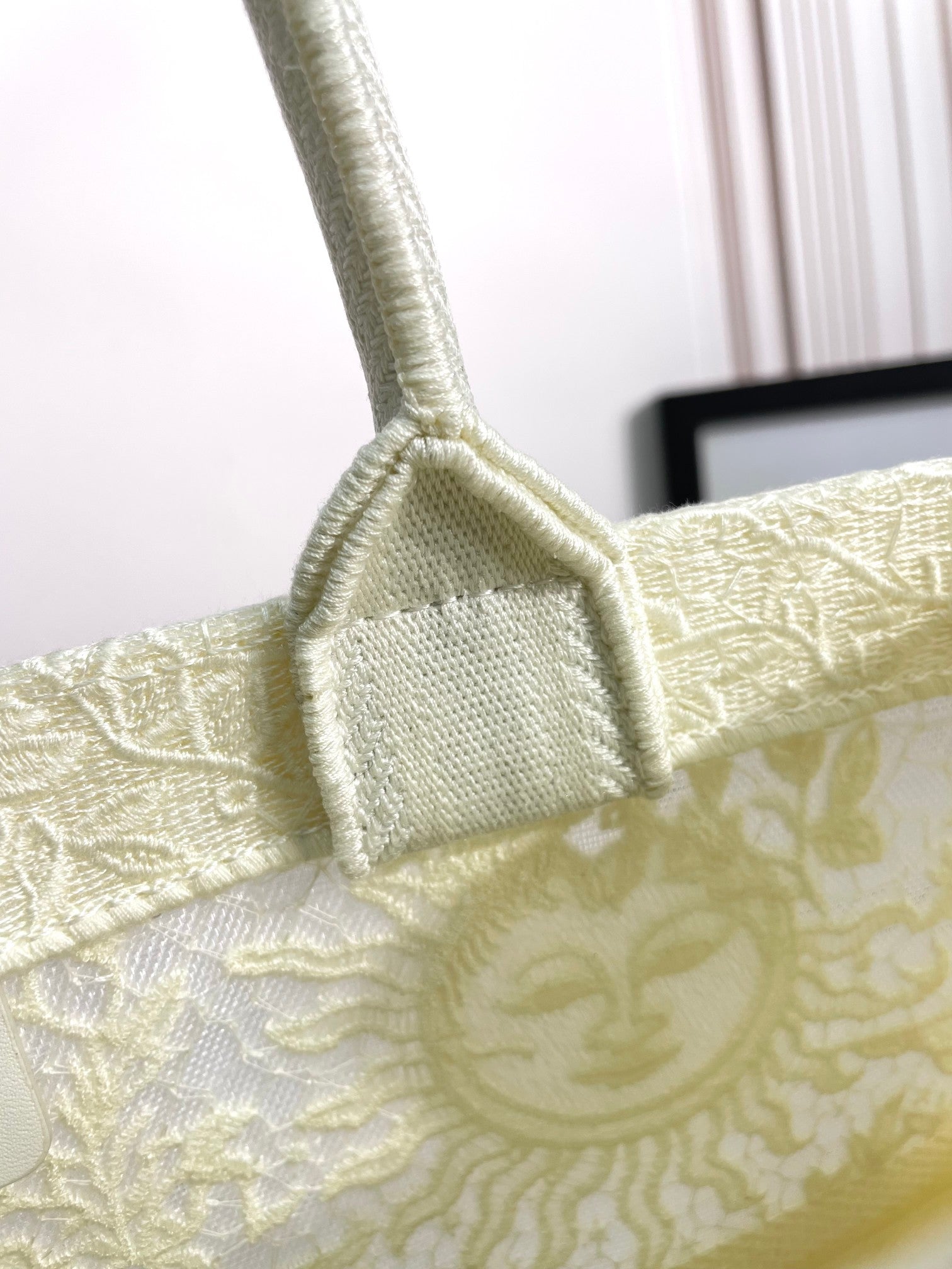 Christian Dior Large Book Tote Bag - Beige Embroidered Canvas