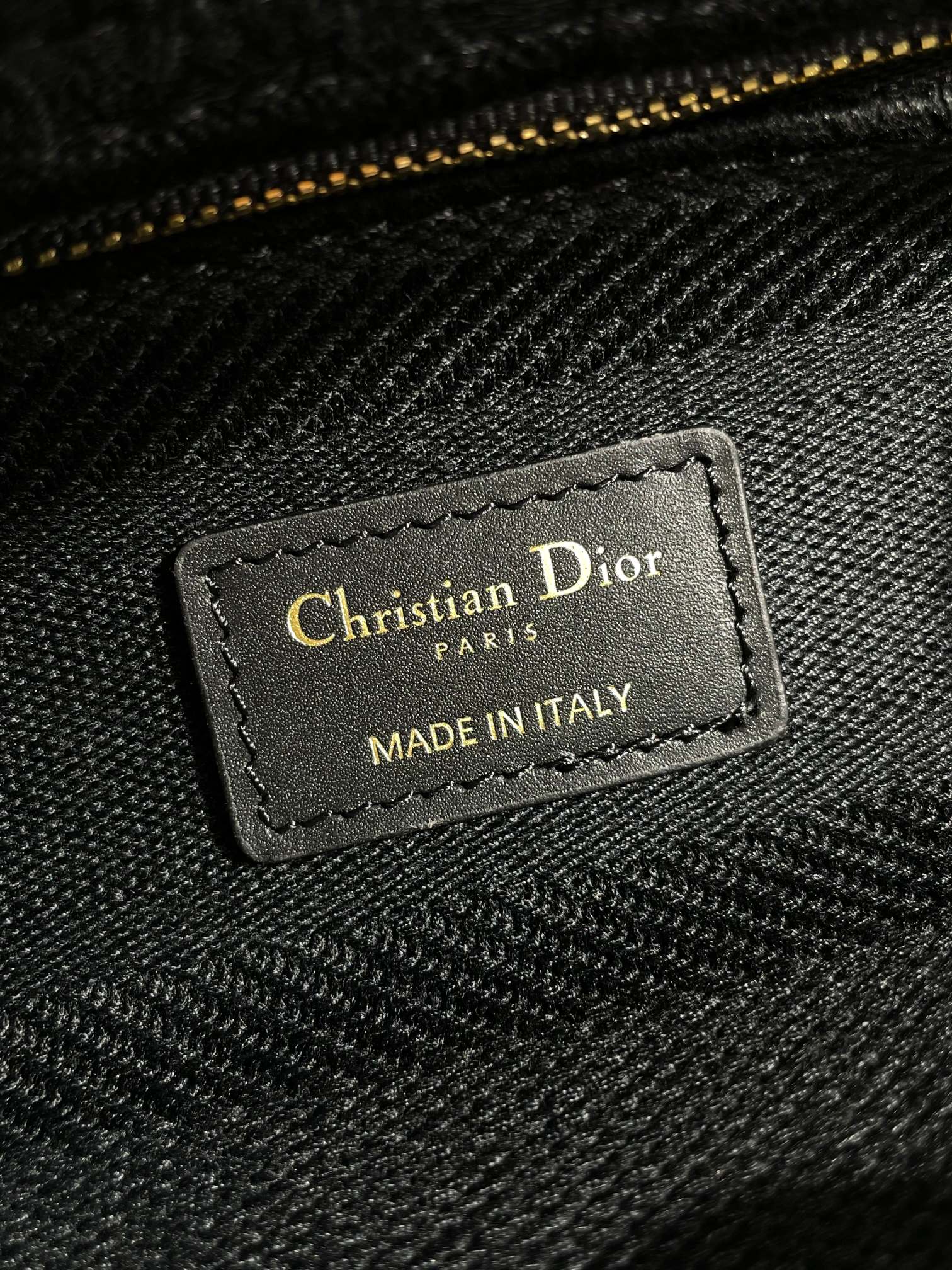 Christian Dior Medium Lady D-Lite Bag in Black Embroidered Canvas